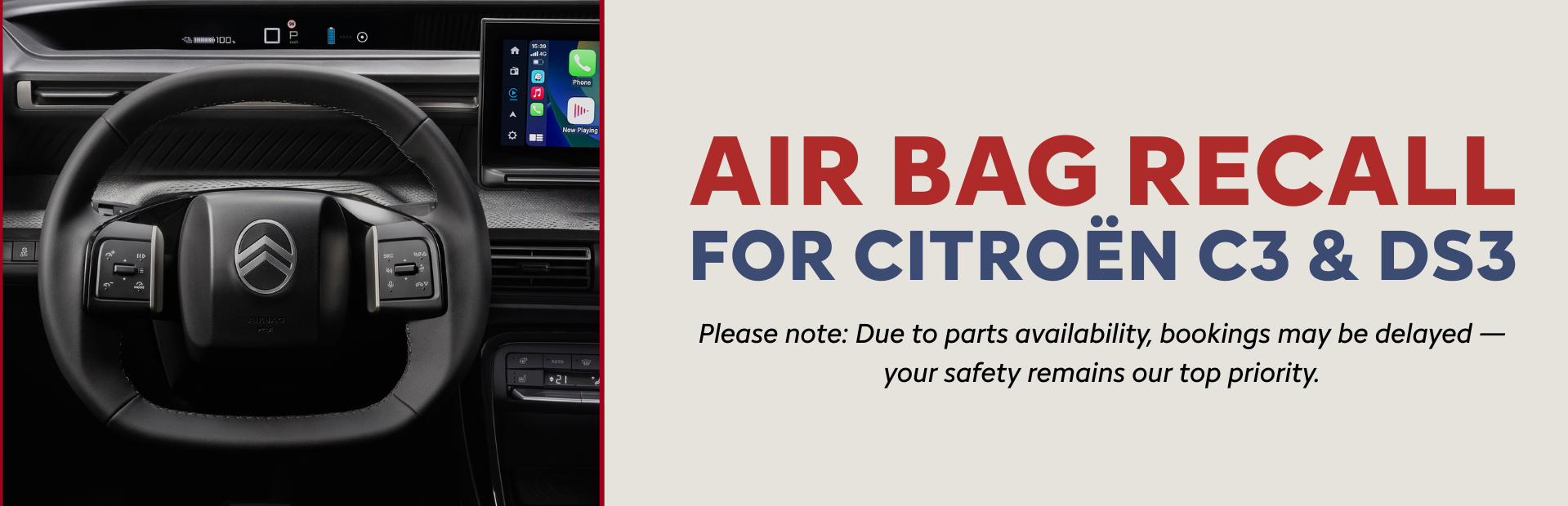 Citroën C3 and DS3 airbag recall notice